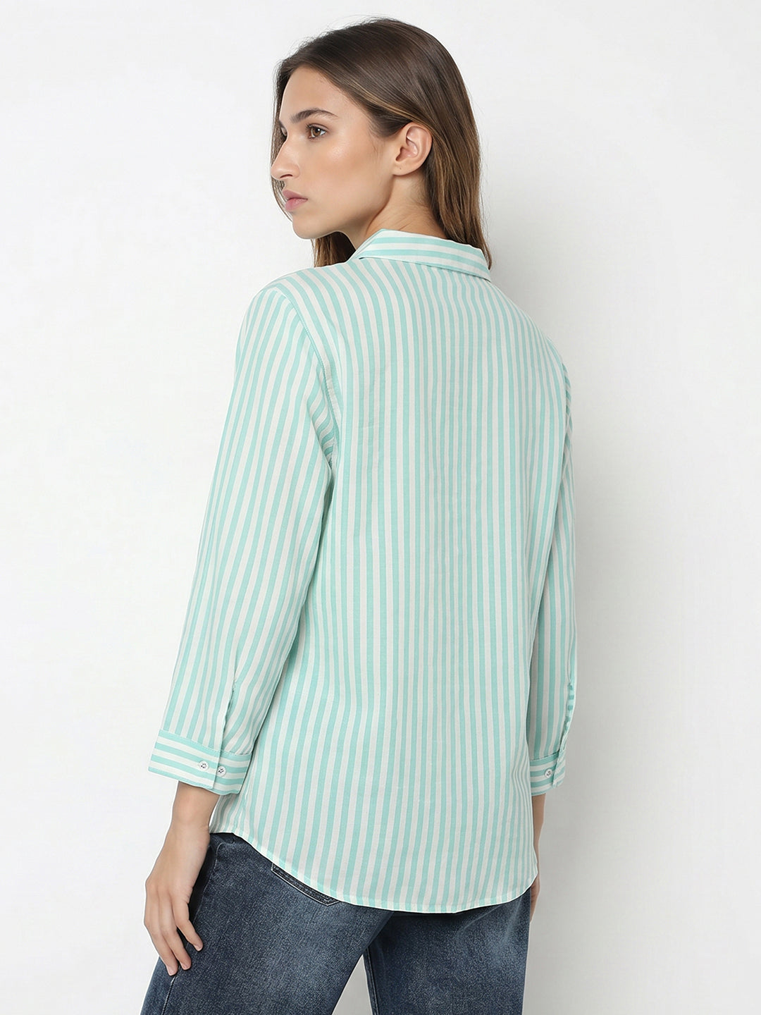 Women Aqua/White Shirt