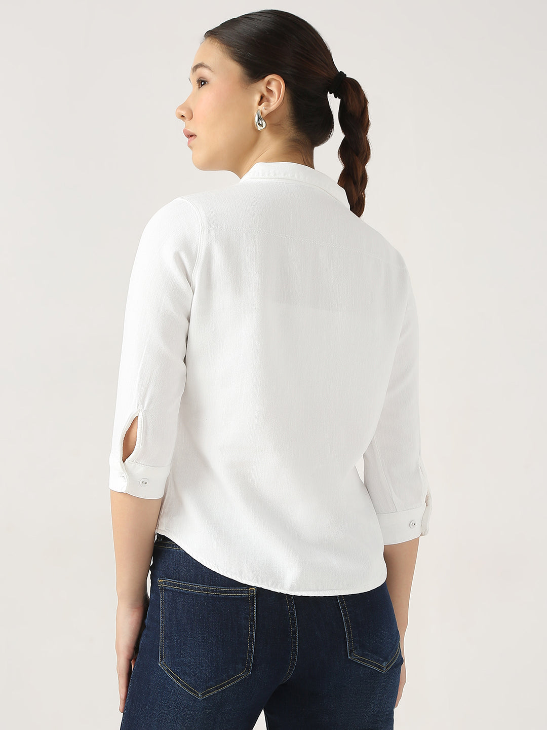 Women Slim Fit Solid Shirts