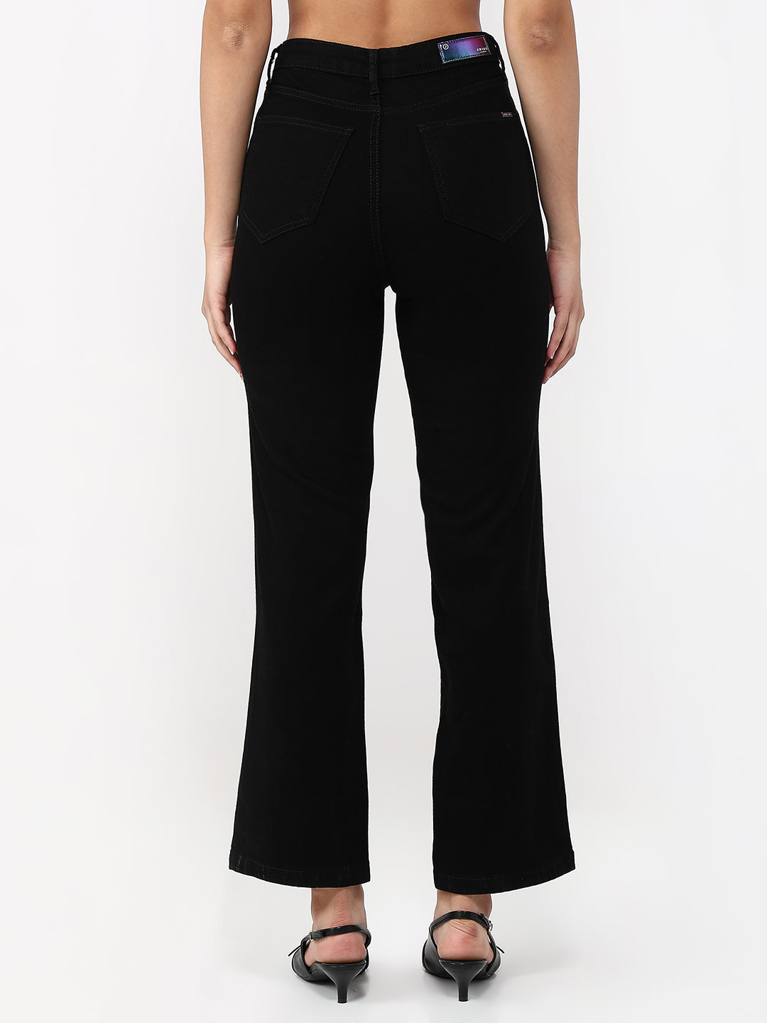 Women Black High-Rise Straight Jeans