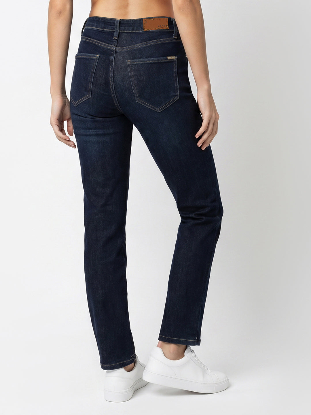 Women Dark Blue Slim Straight Fit Jeans