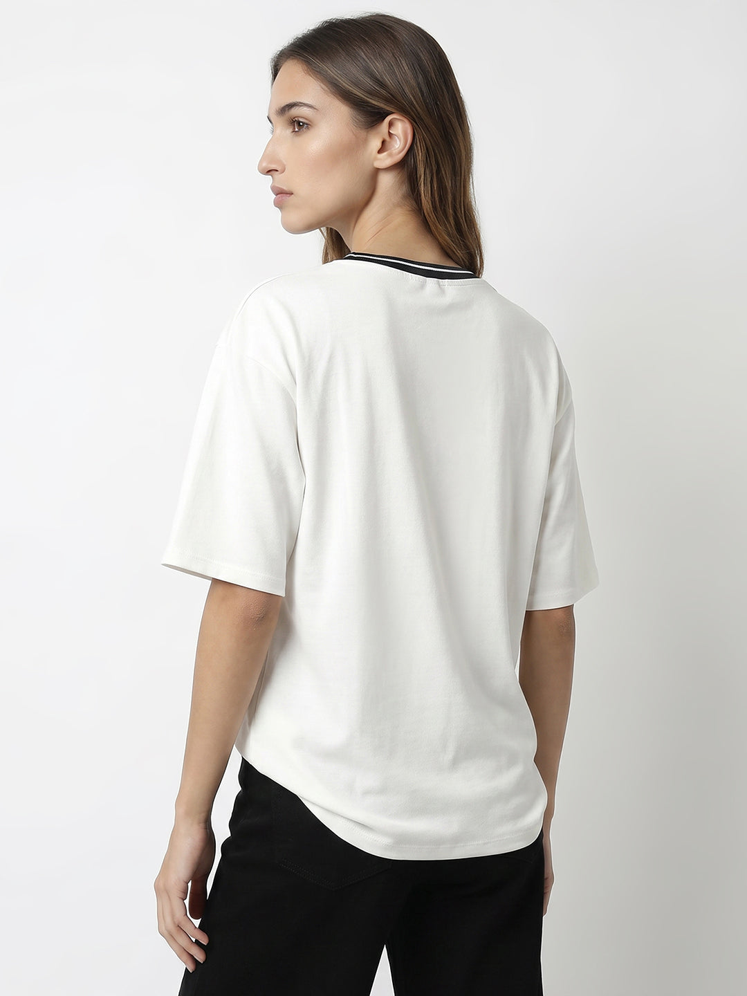 Women Off White Oversized T-Shirt