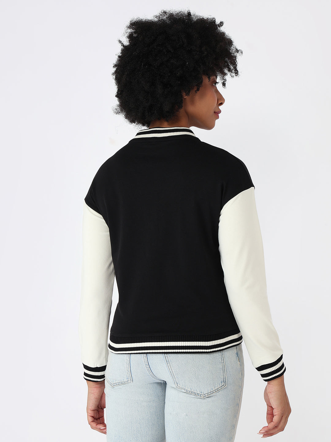 Women Black/Ivory Varsity Jacket
