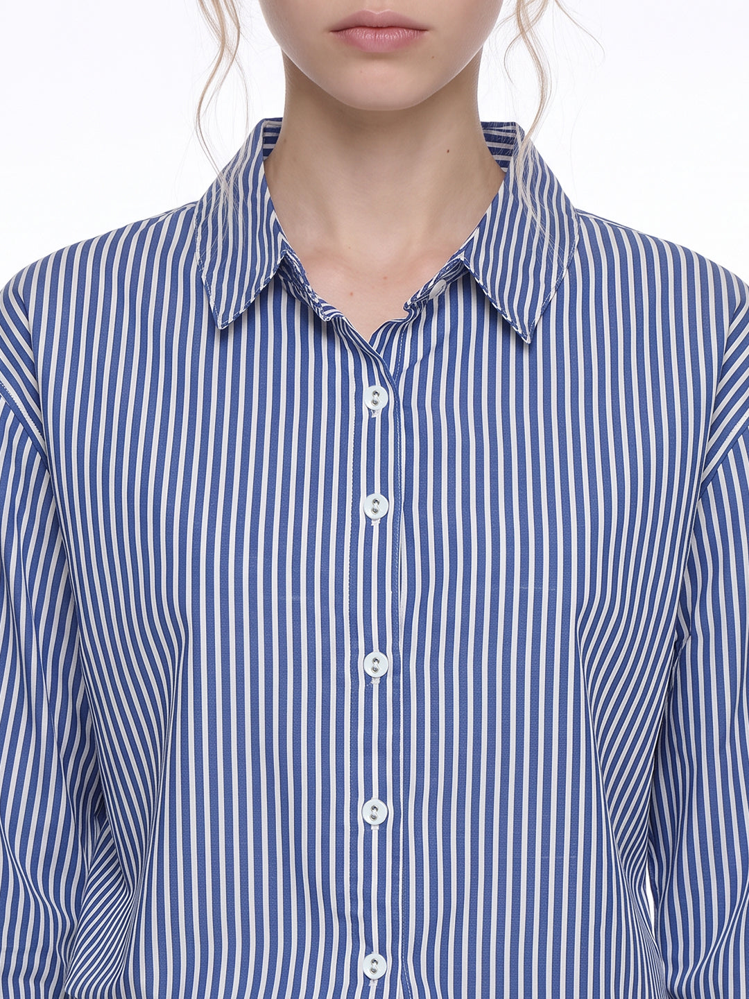 Electric Blue Stiped Oversized Shirt
