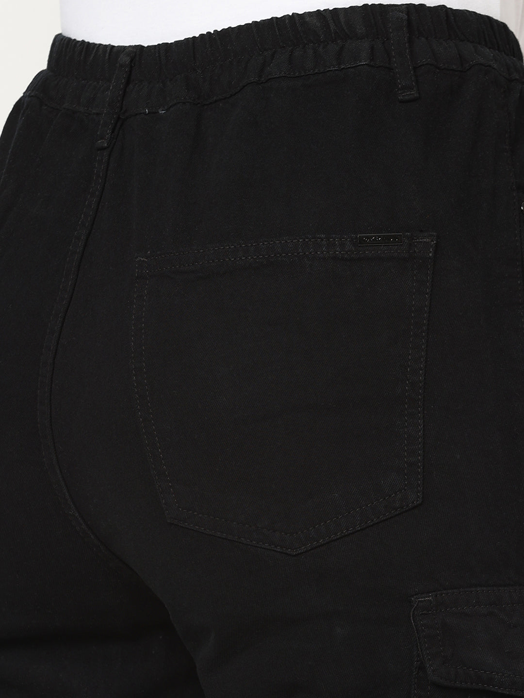 Women Black Mid-Rise Cargo
