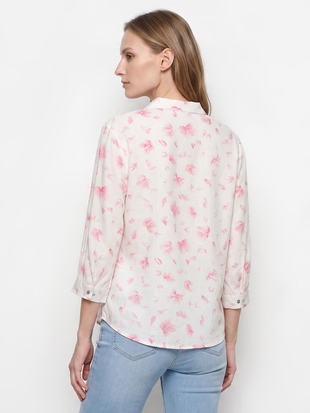 Women Pink Floral Shirt