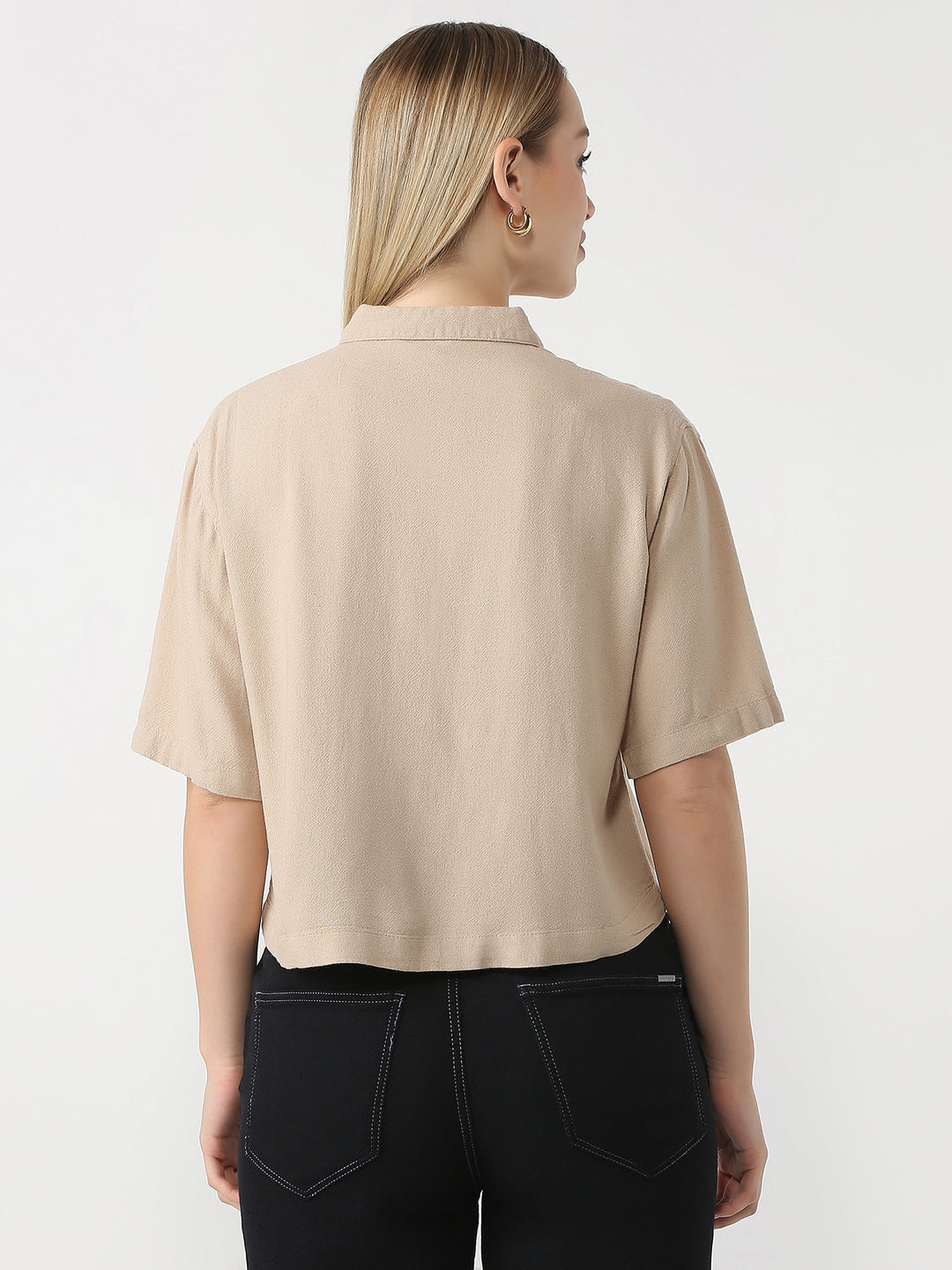 Women Oatmilk Crop Shirt