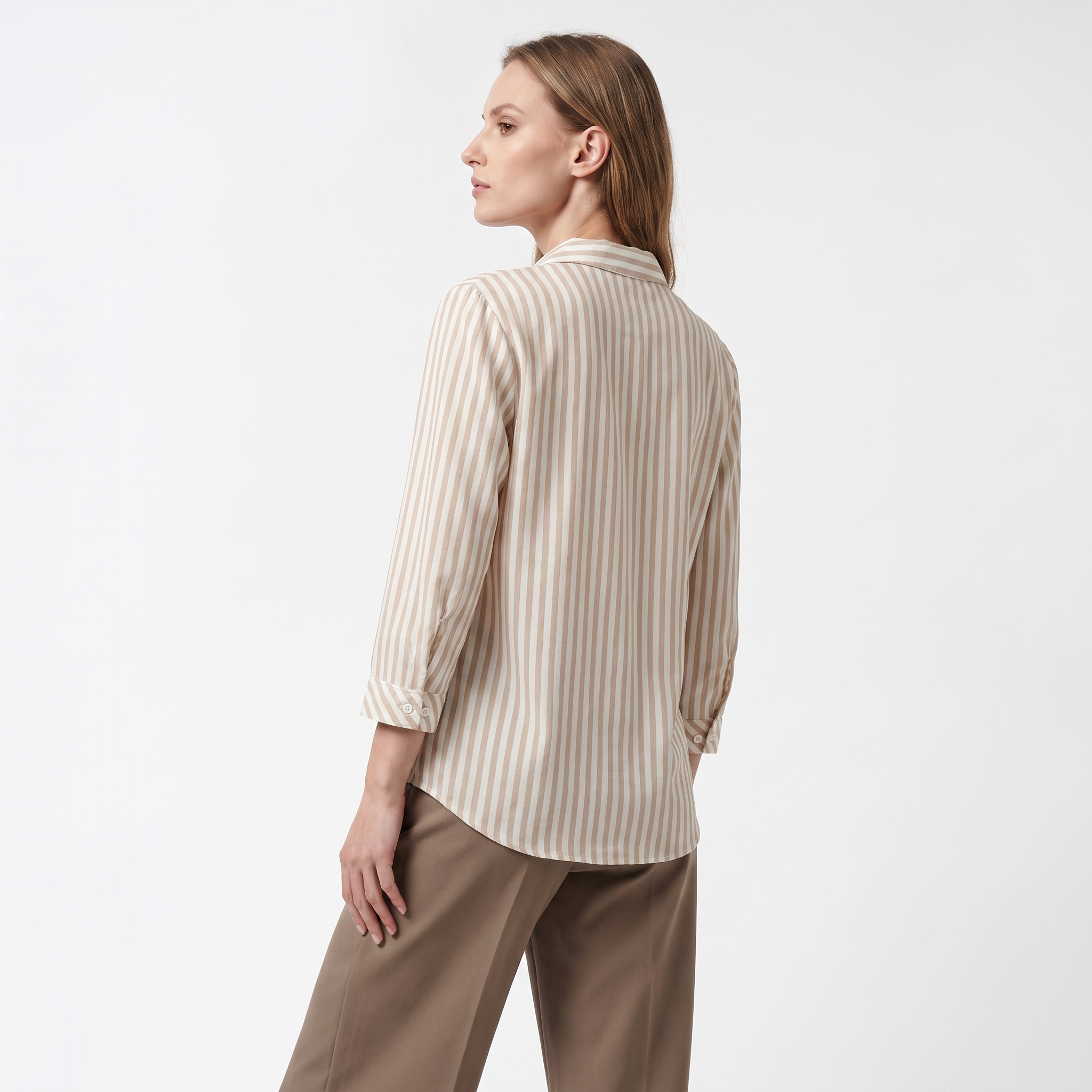 Women Beige/White Shirt