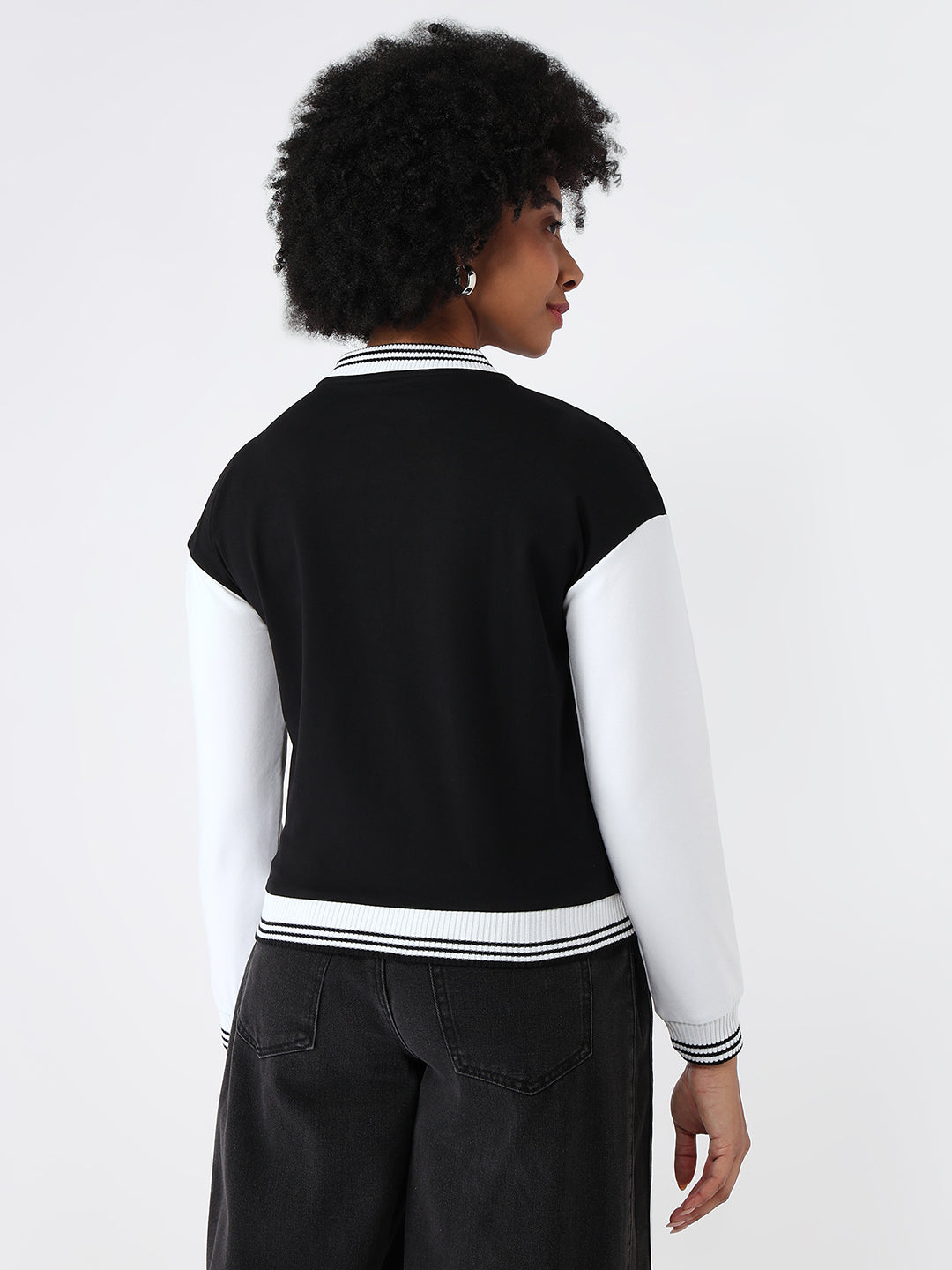 Women Black/White Varsity Jacket