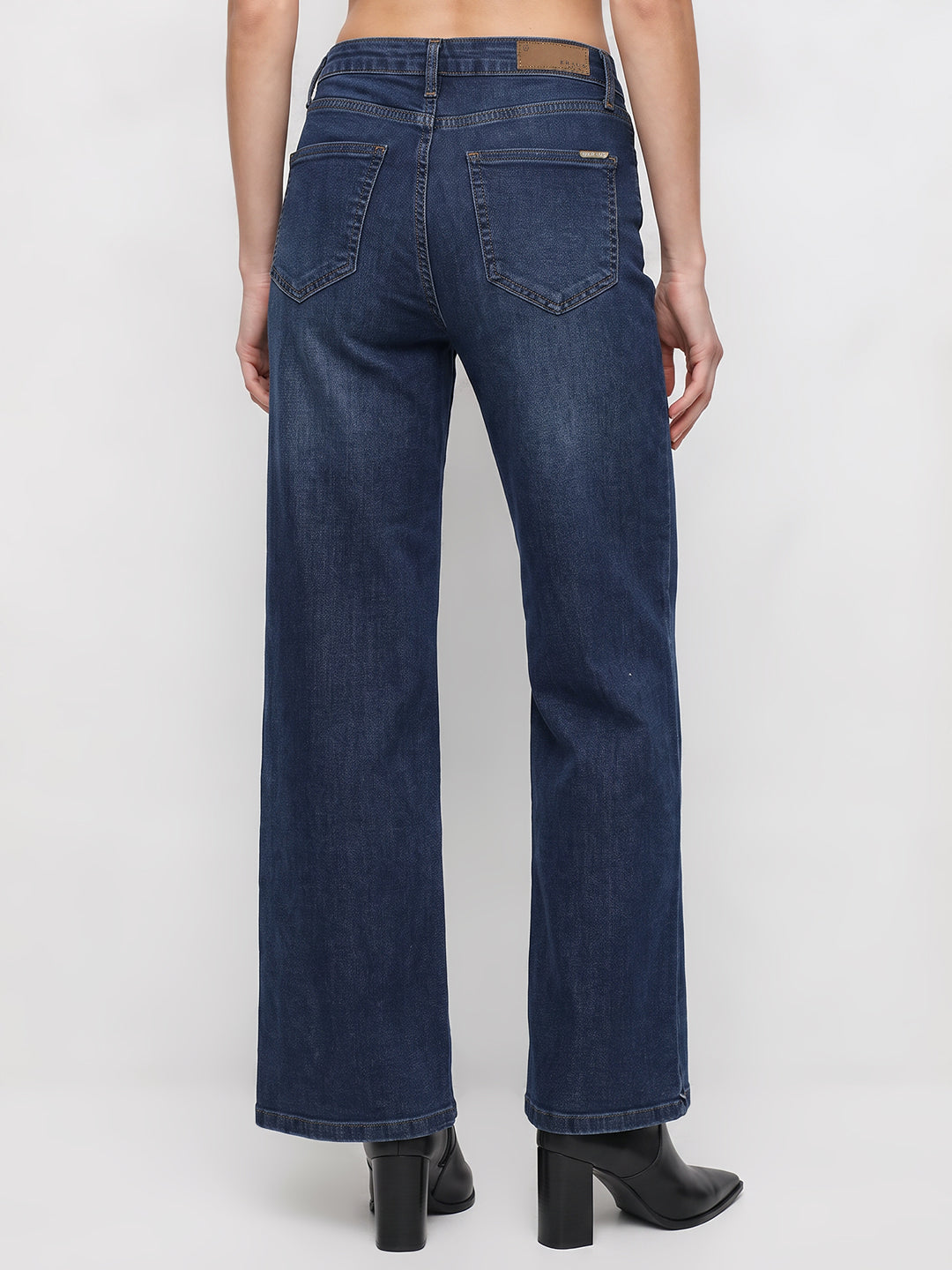 Women Blue High-Rise Wide Leg Jeans