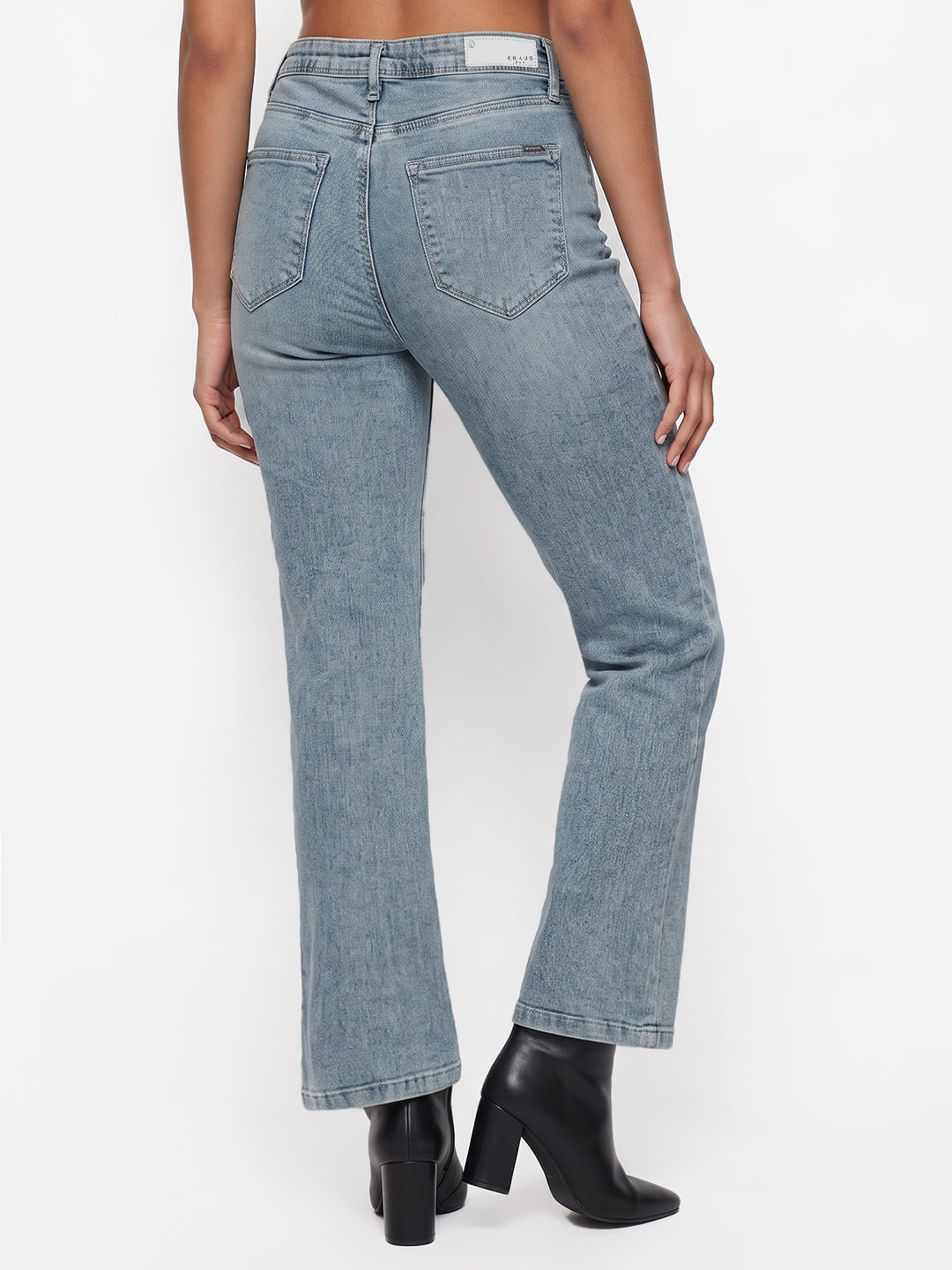 Light Blue High-Rise Crop Flare Jeans