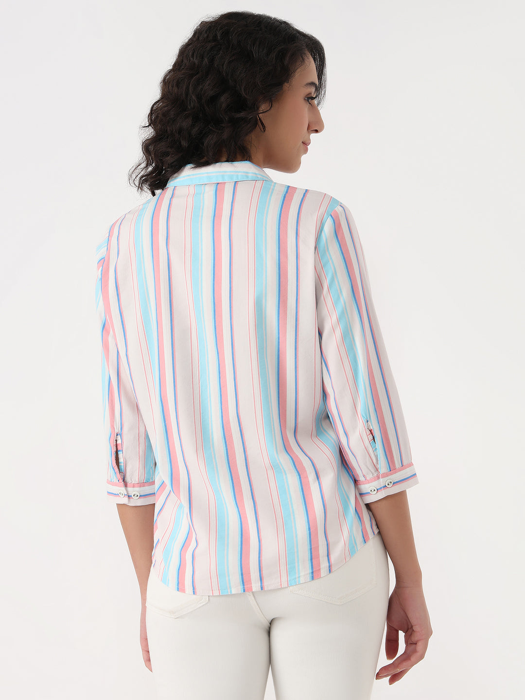 Women Multi Slim Stripe Shirt