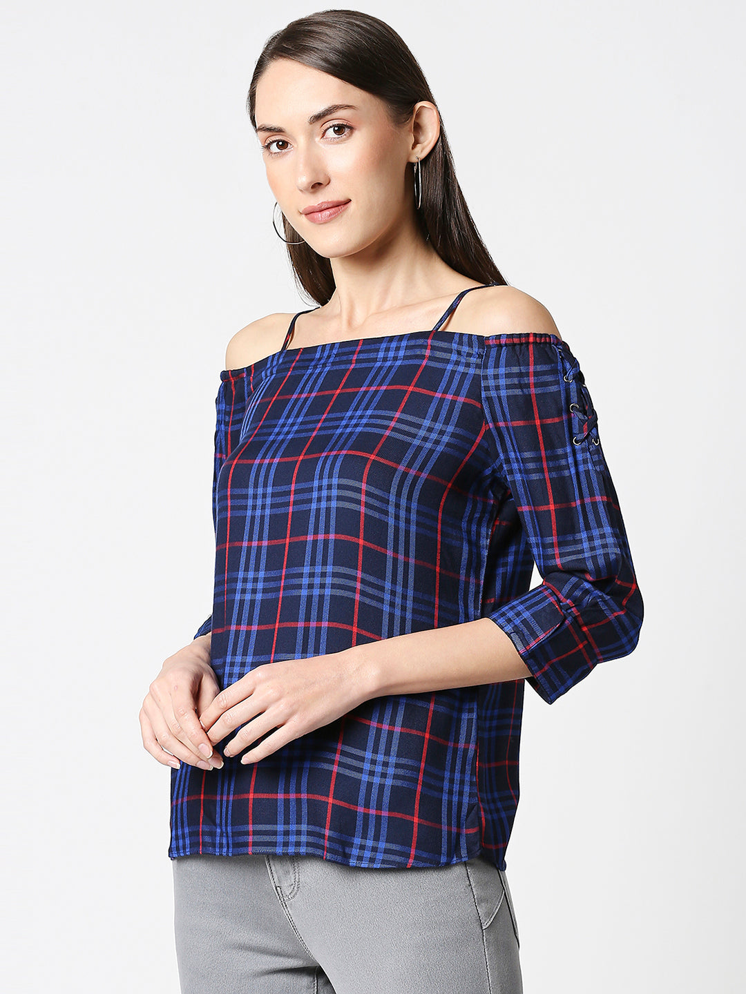 Women Navy Slim Top