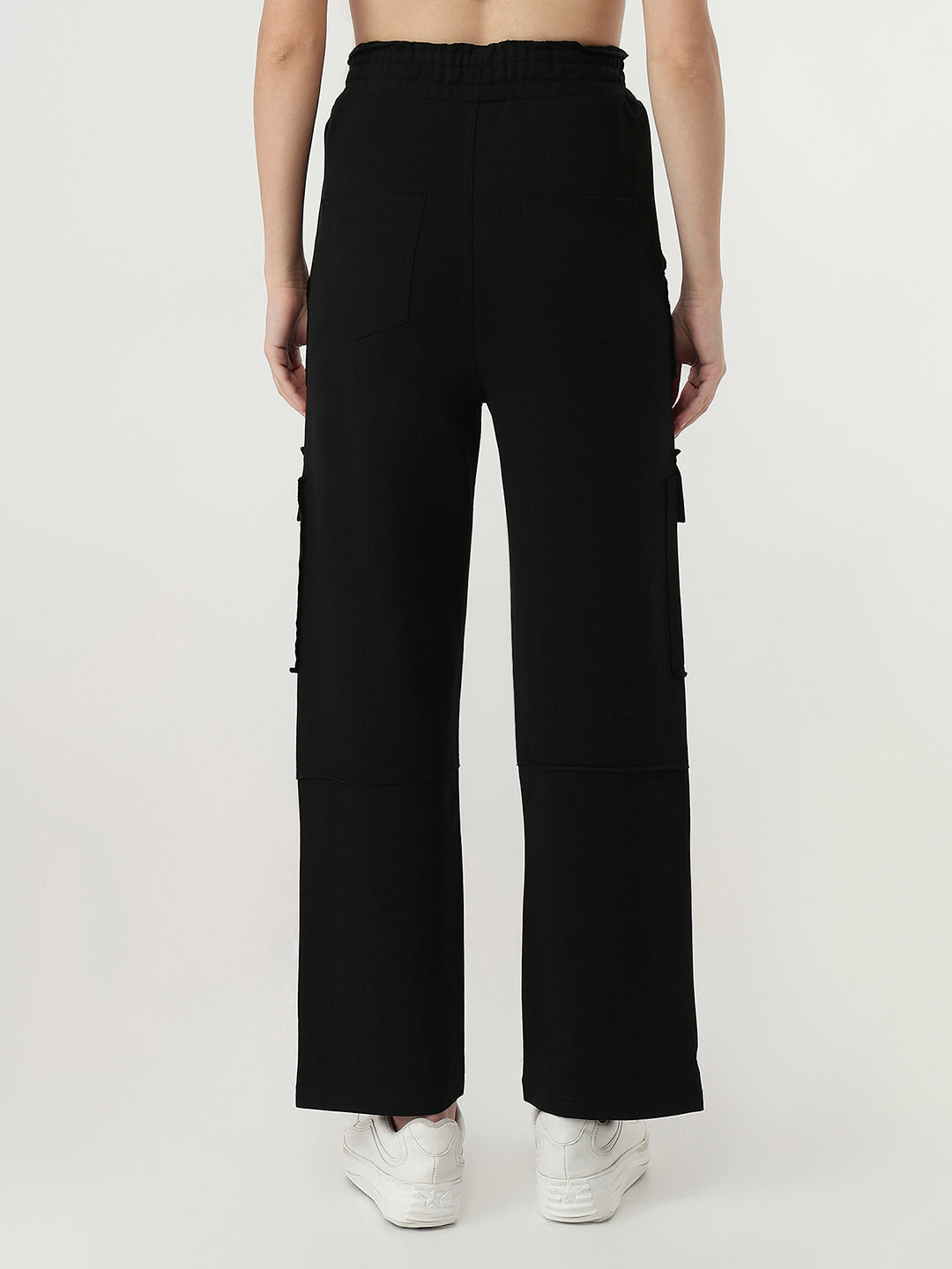 Women Black Mid-Rise Skinny Cargo