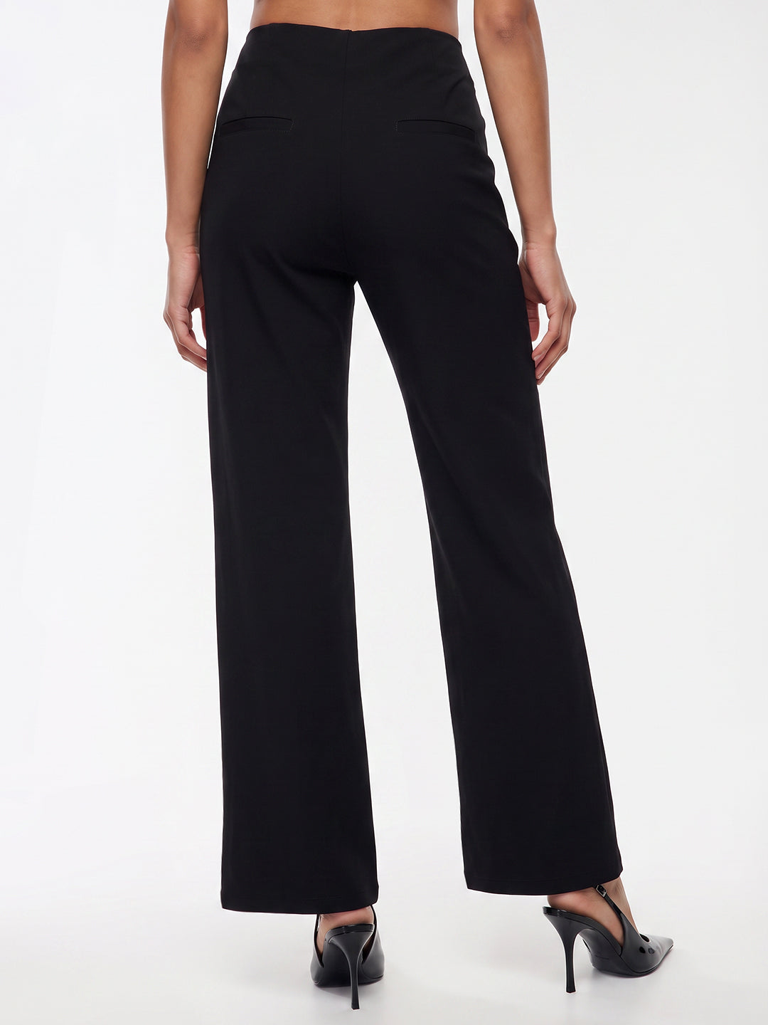 Black Loose Straight Fit Treggings