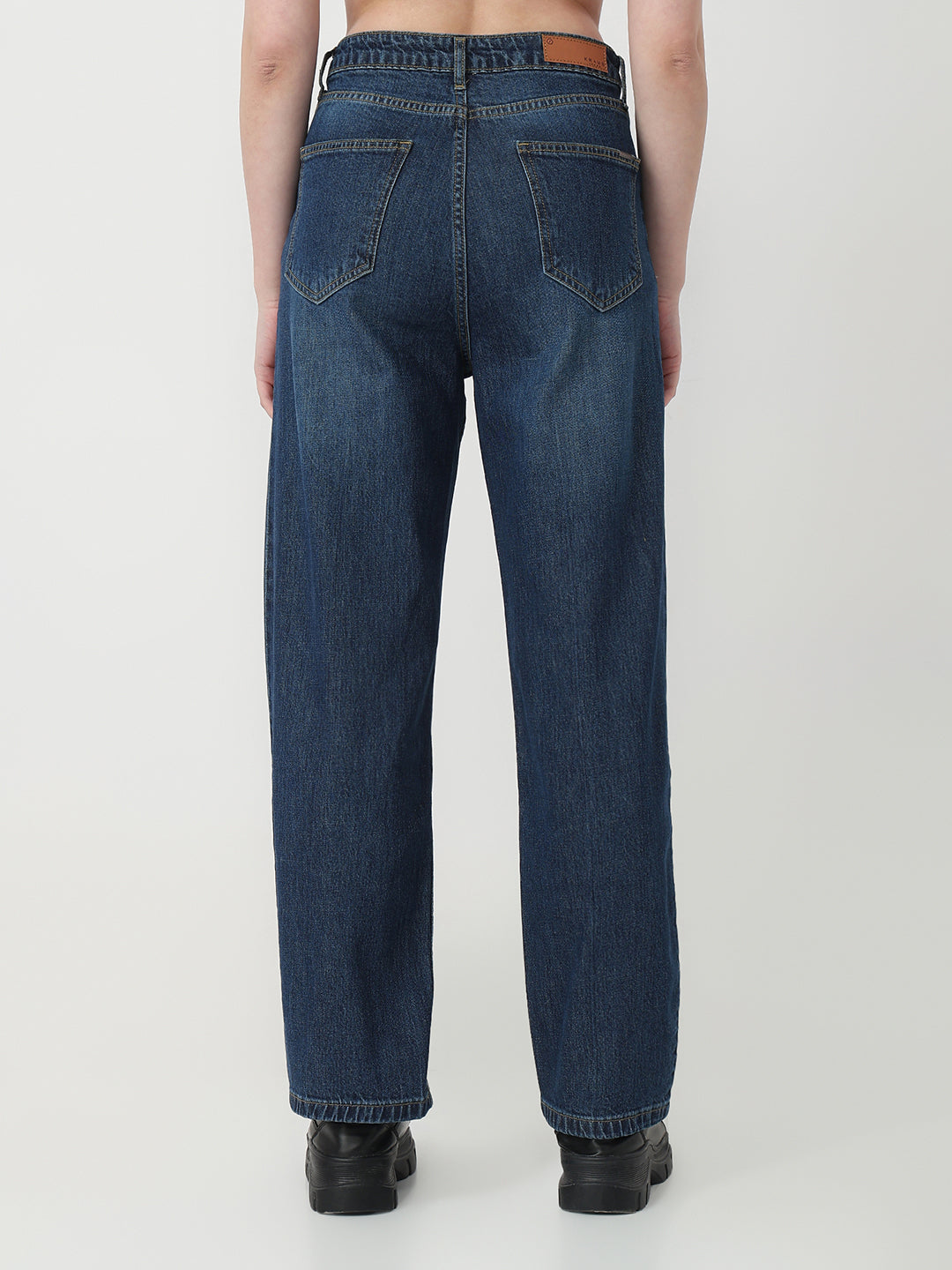 Blue High-Rise Barrel Jeans