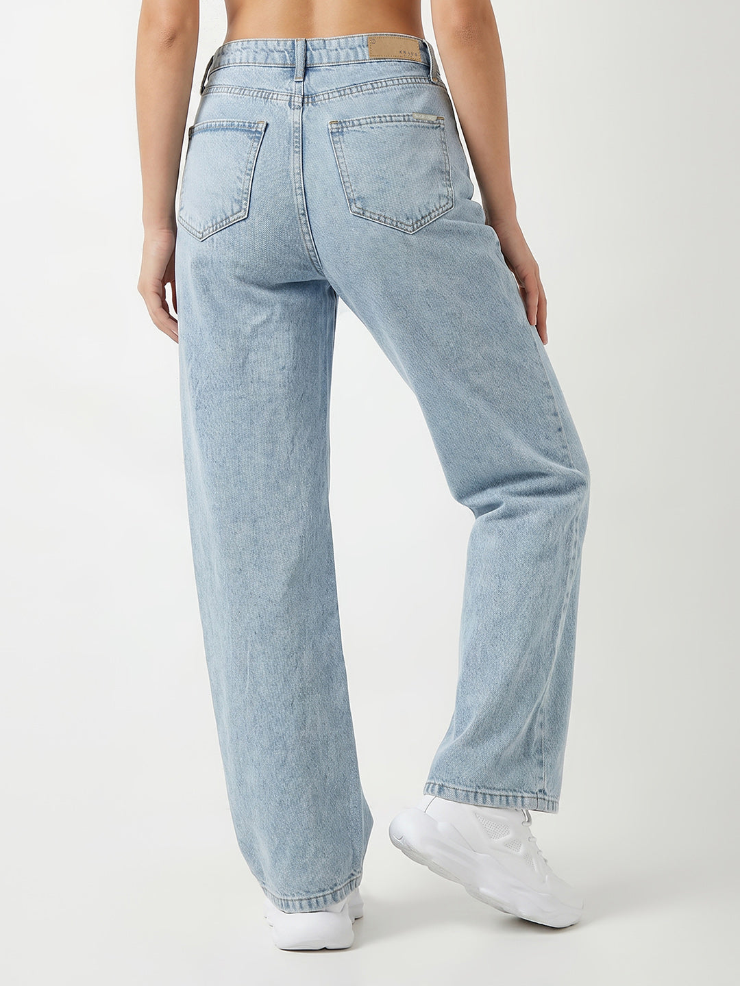 Women Blue High-Rise Straight Fit Jeans