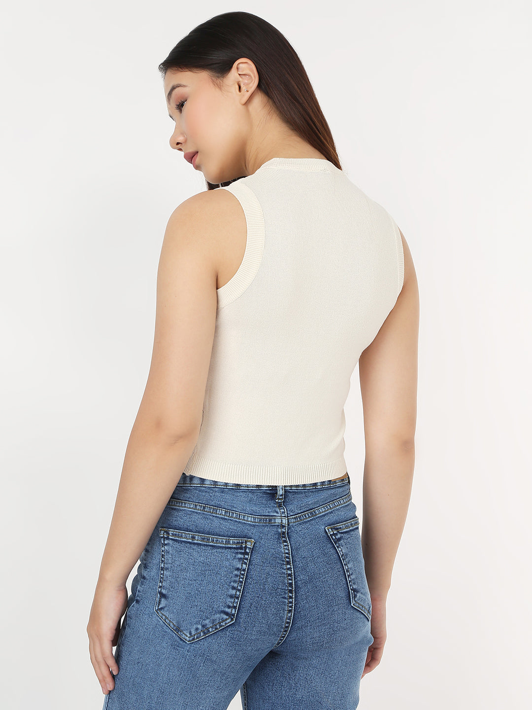 Women Ivory Slim Tank Top