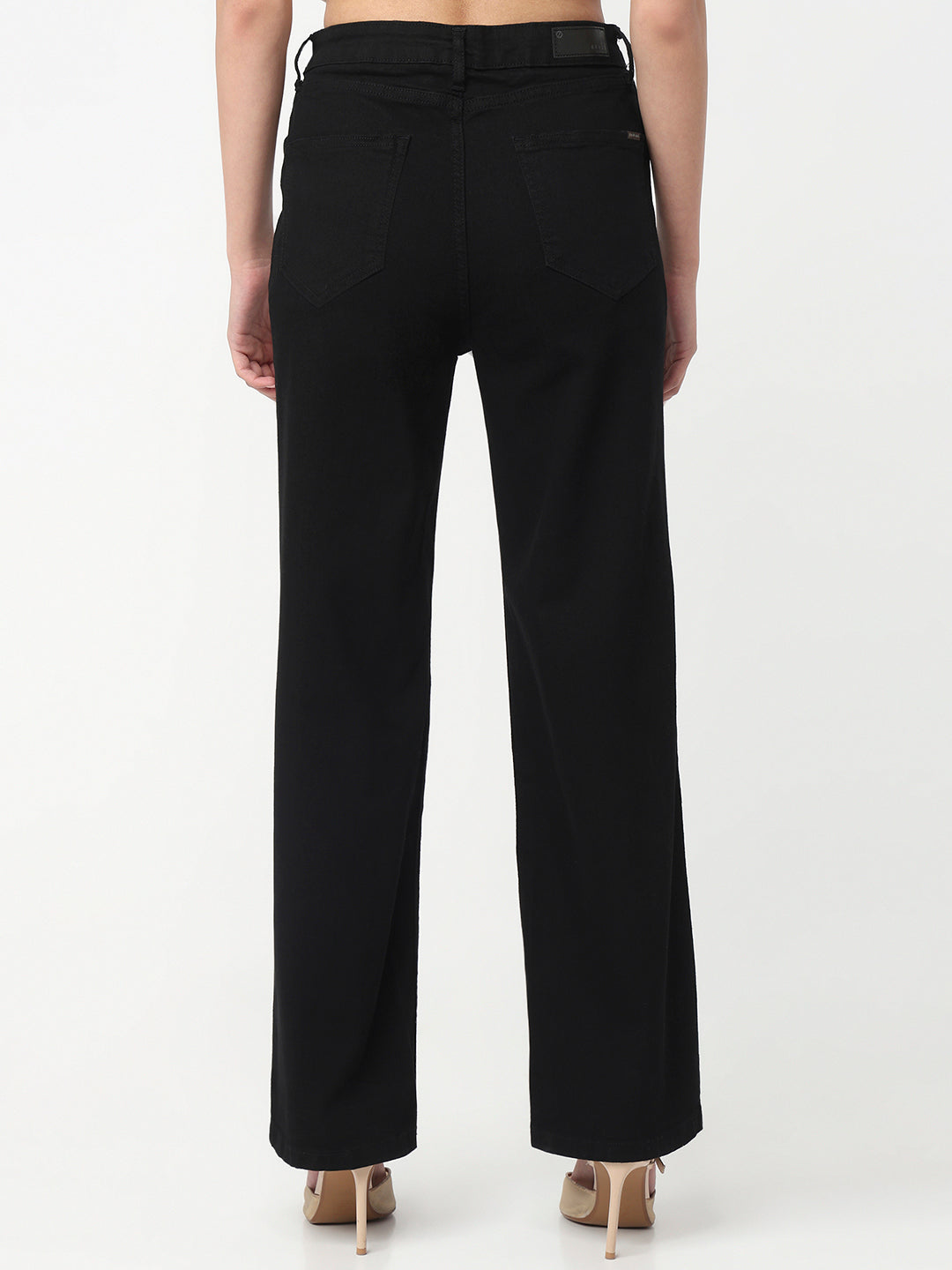 Women Black High-Rise Baggy Jeans