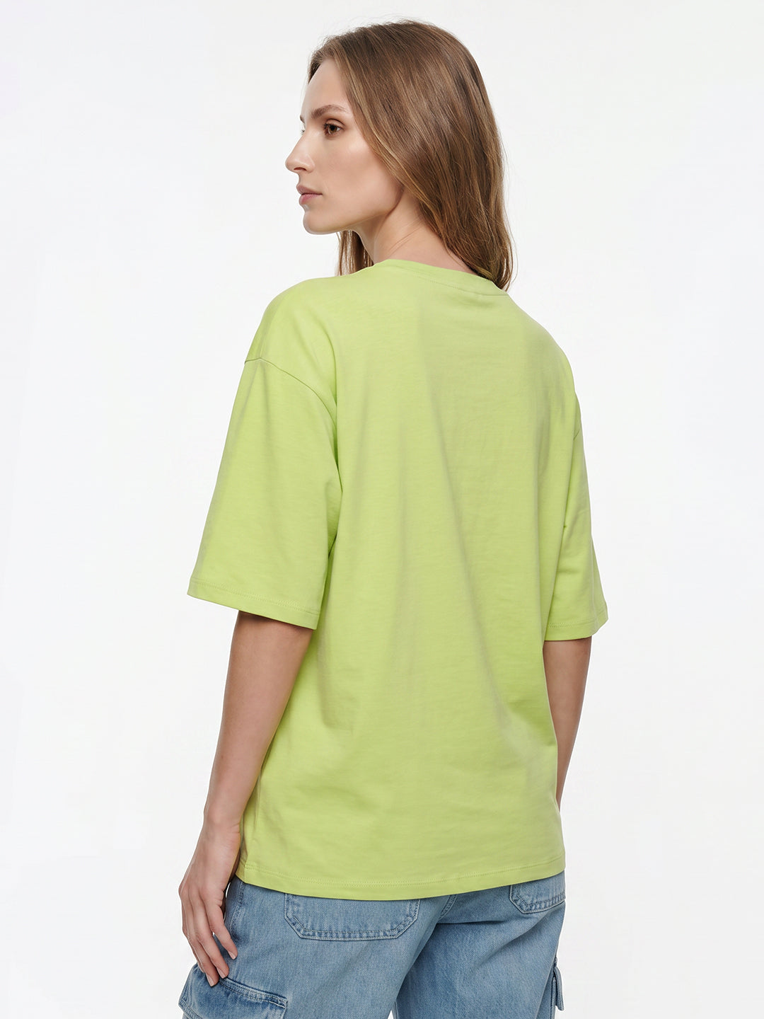 Women Lime Oversized T-Shirt