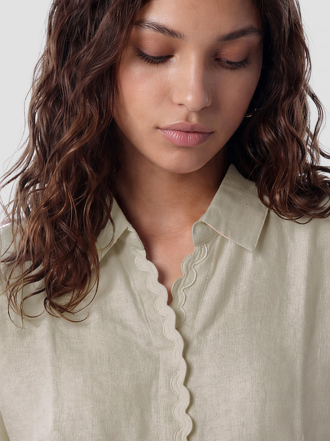 Women Natural Crop Shirt