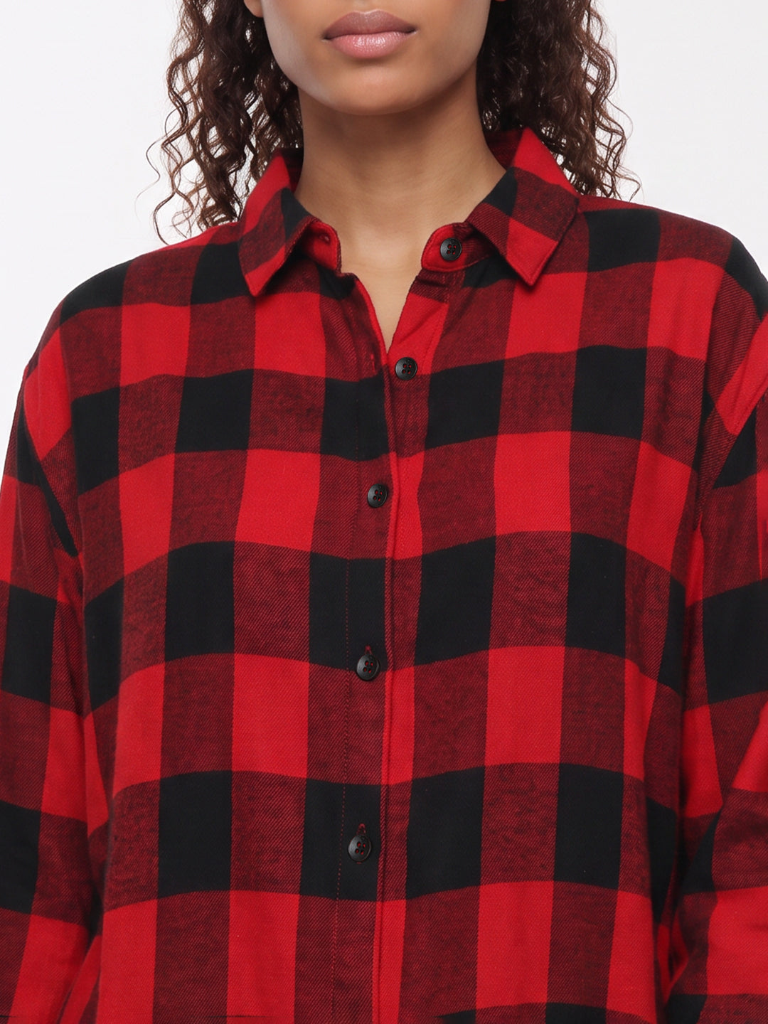 Red/Black Oversized Checked Shirt