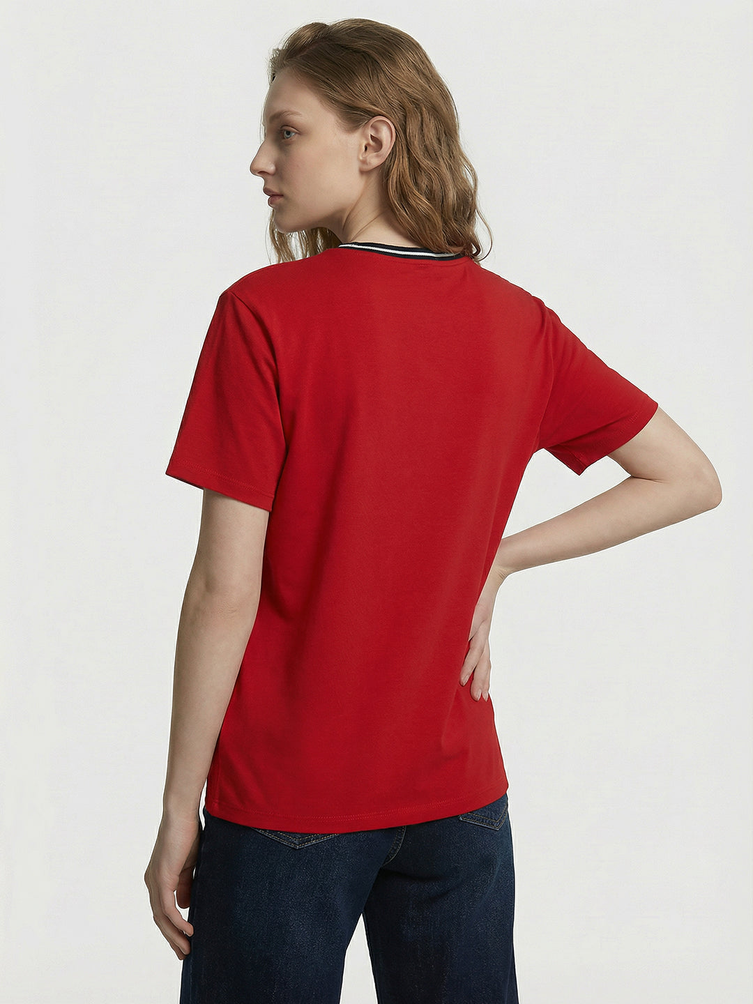 Women Red Oversized T-Shirt