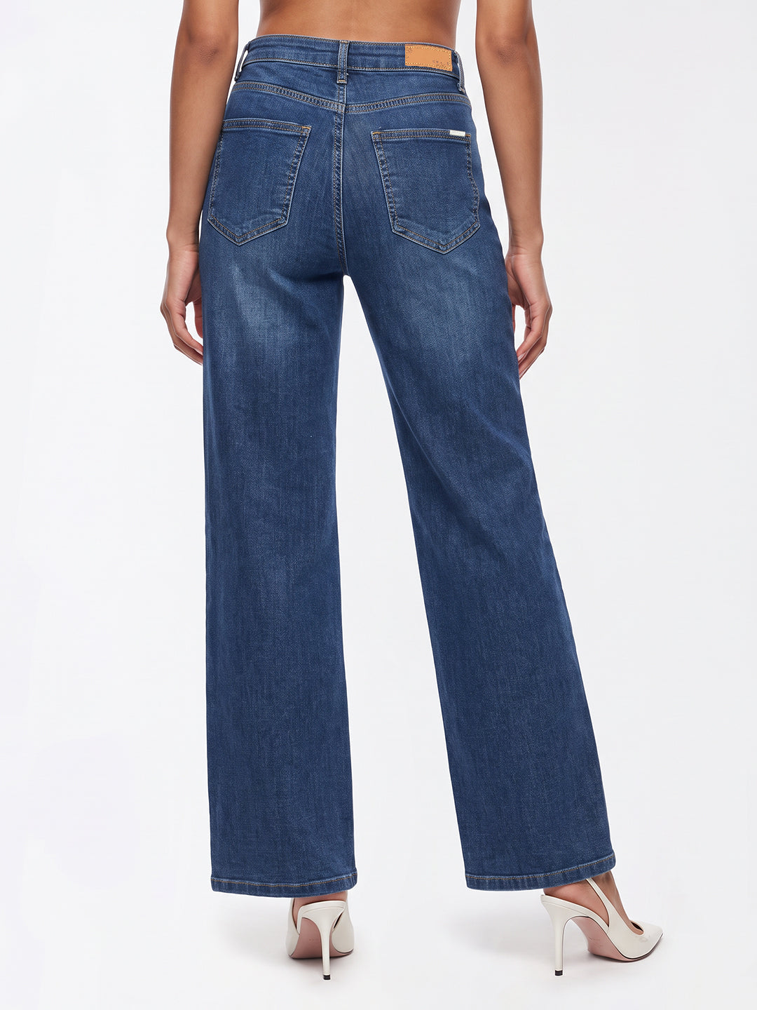 Blue High-Rise Super Wide Leg Jeans