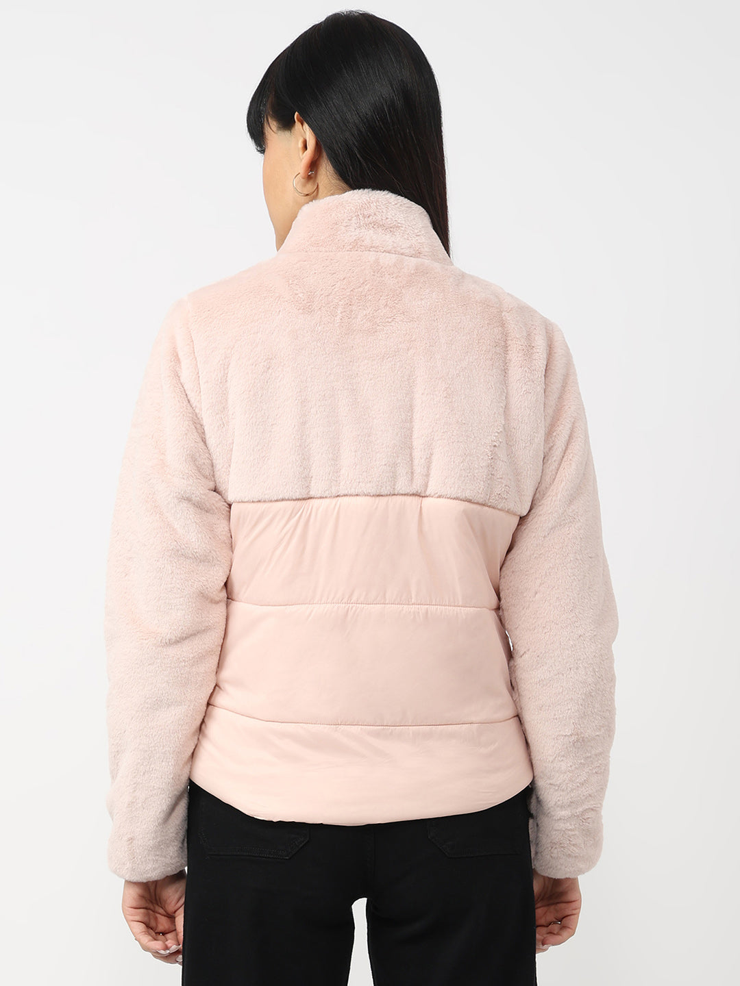 Women Rose Pink Winter Jacket