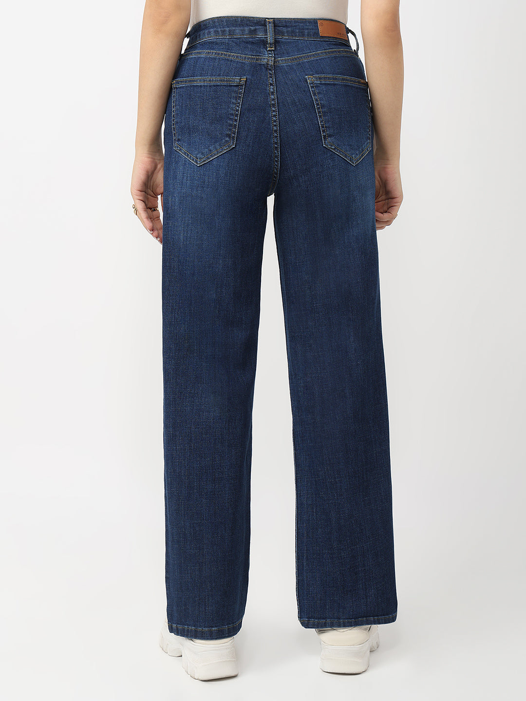 Women Blue High-Rise Straight Fit Jeans