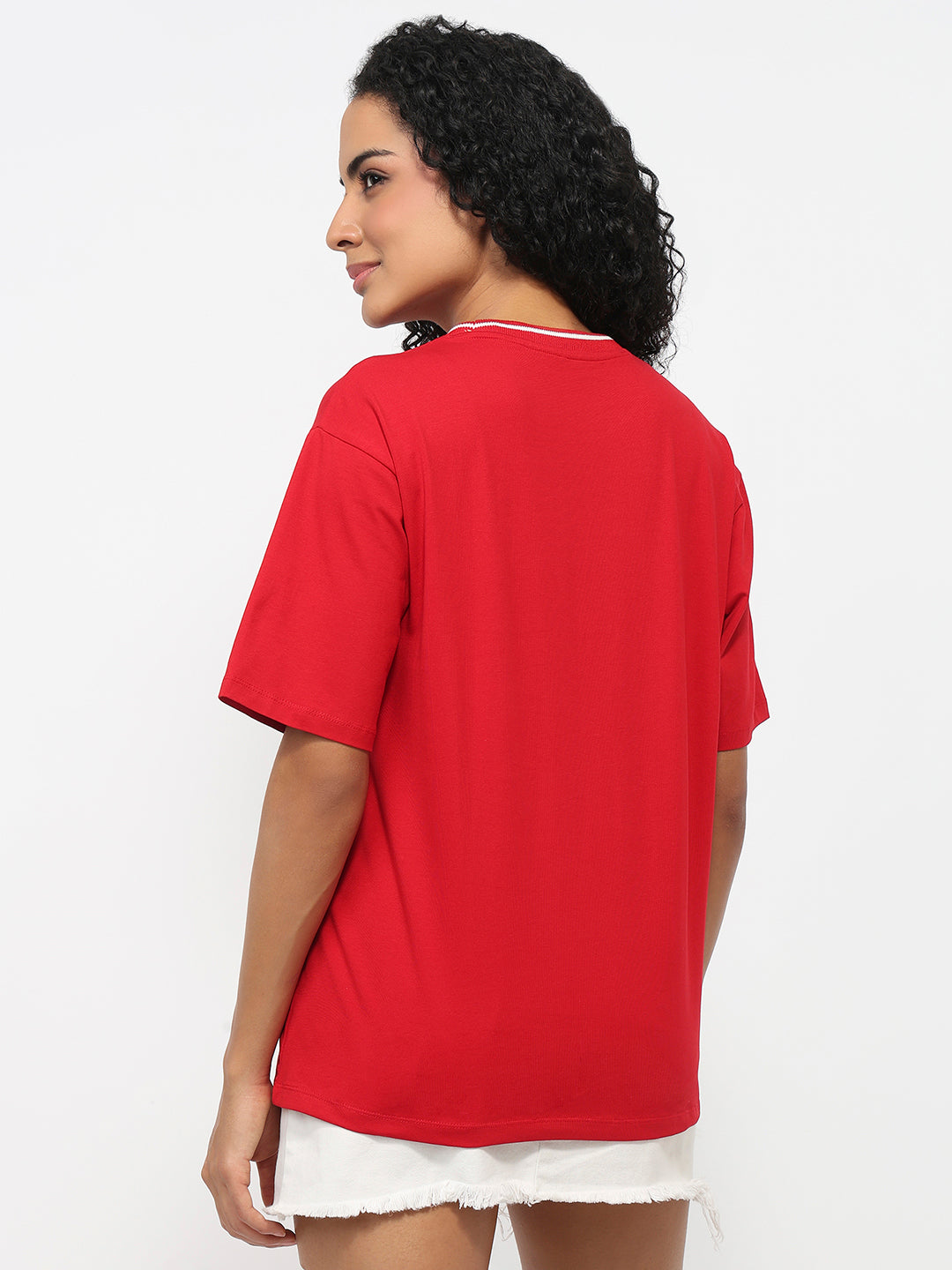 Women Red Oversized T-Shirt