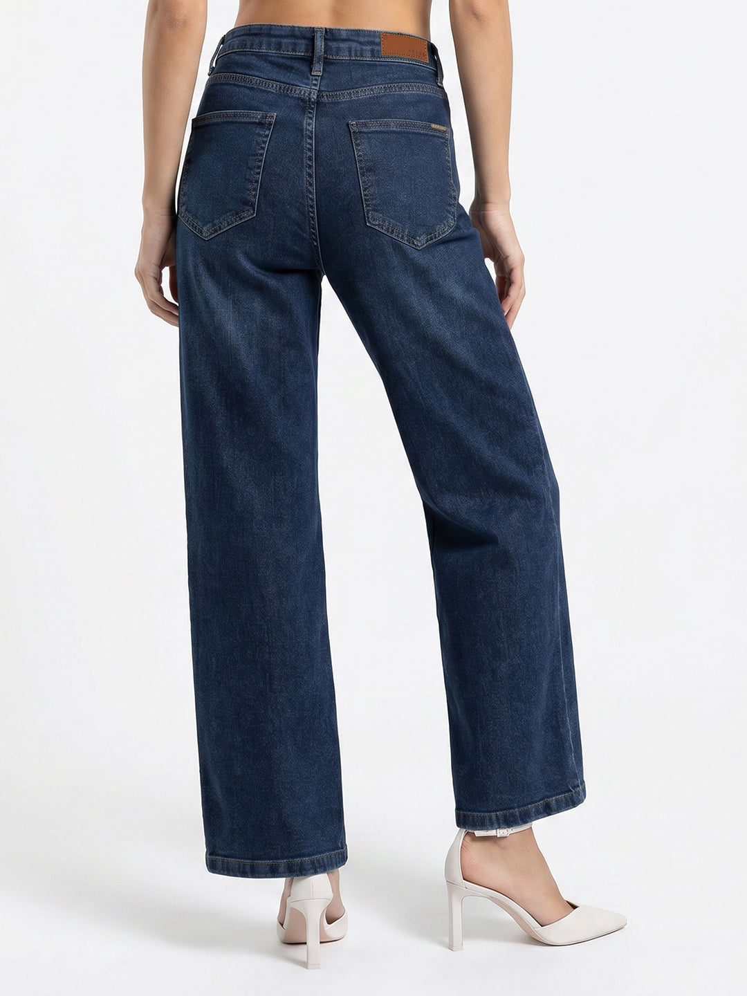 Women Blue High-Rise Culottes