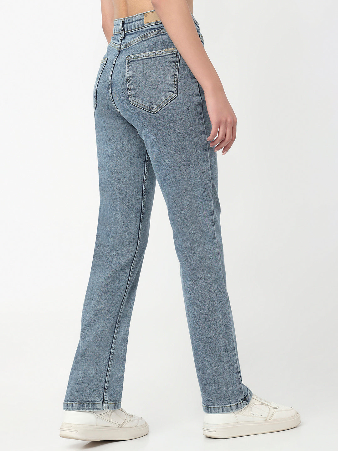 Women Blue High-Rise Slim Straight Fit Jeans