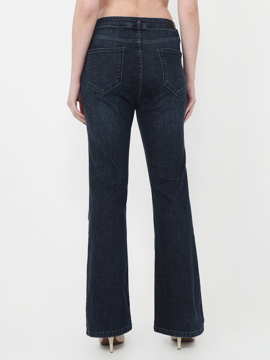 Women Slate Blue High-Rise Flare Jeans