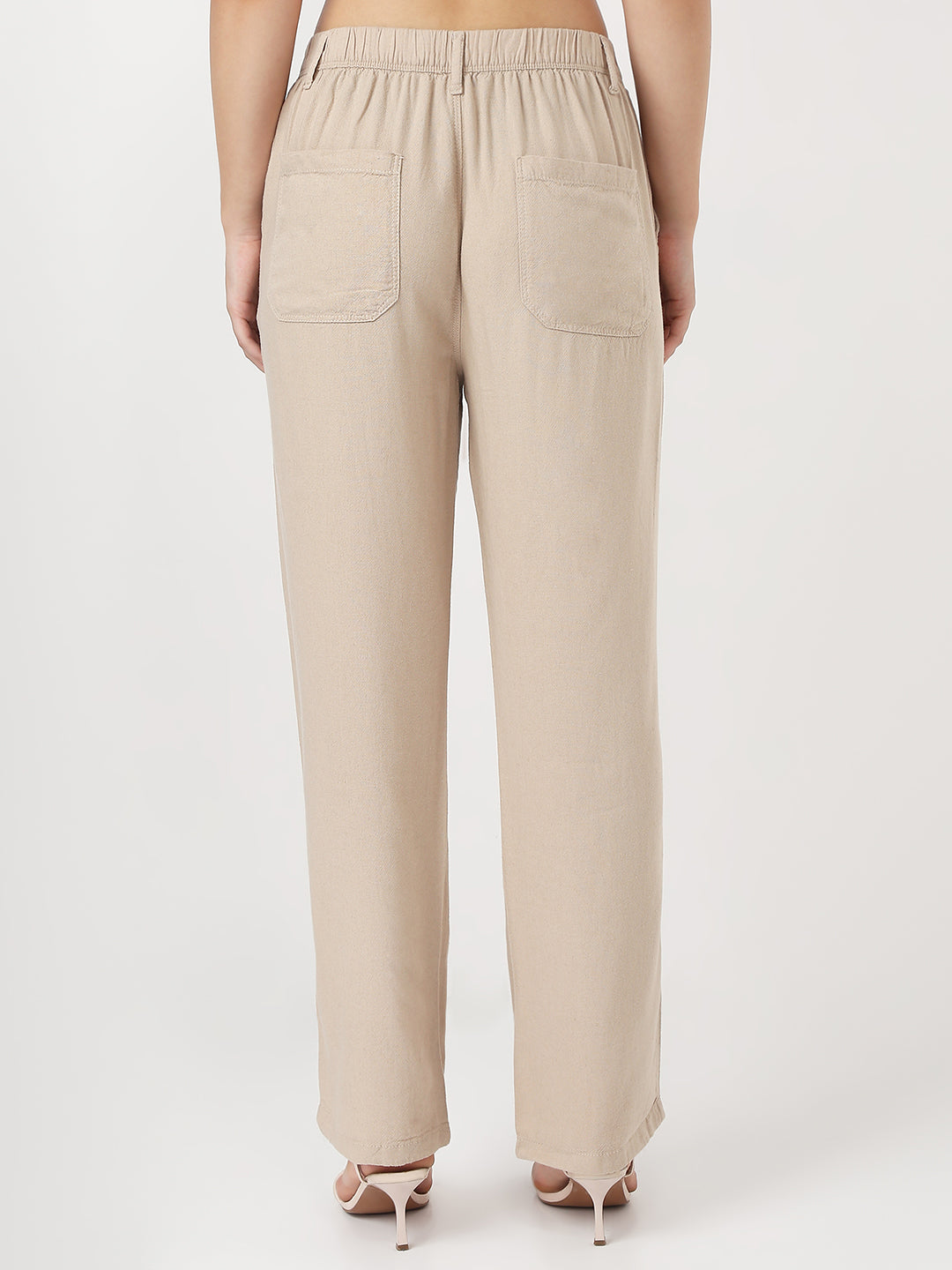 Women Oatmilk Loose Straight Fit Korean Pants