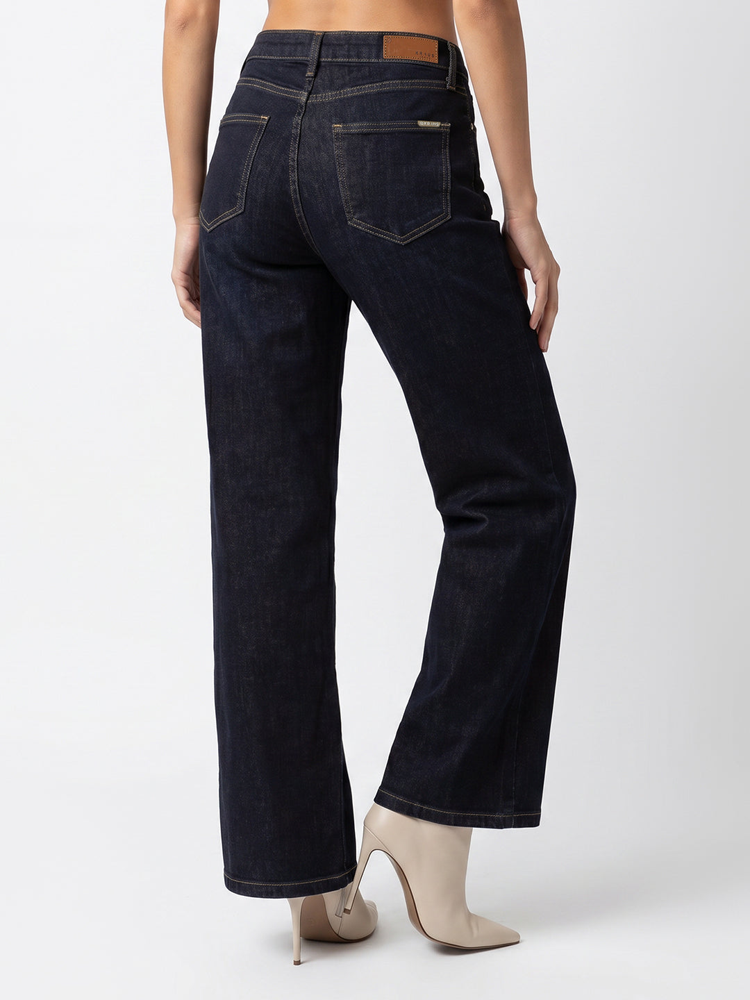 Women Blue High-Rise Ribcage Wide Leg Jeans