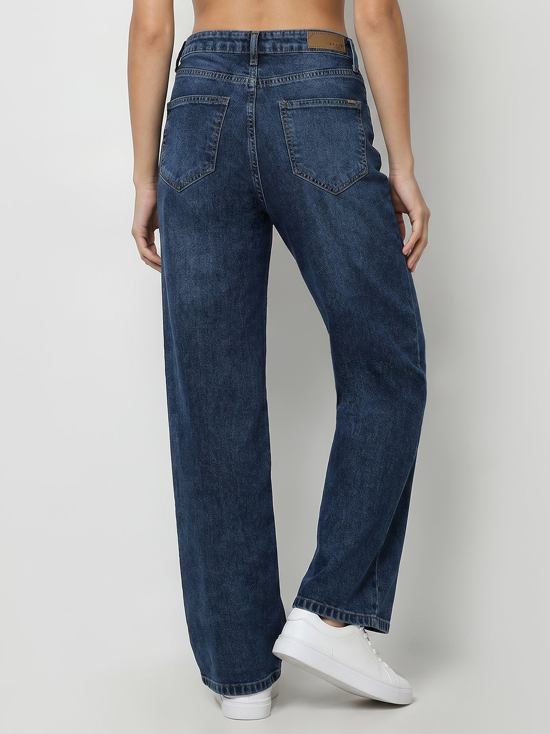 Women Blue High-Rise Straight Fit Jeans