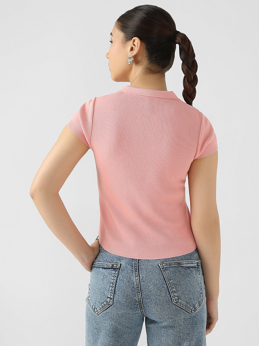 Women Ribbed Flat Knit Top
