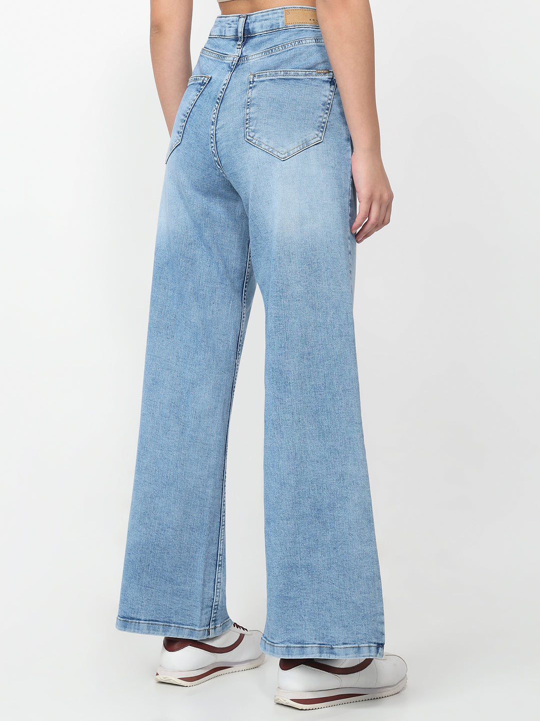 Women Blue Super Wide Leg Jeans