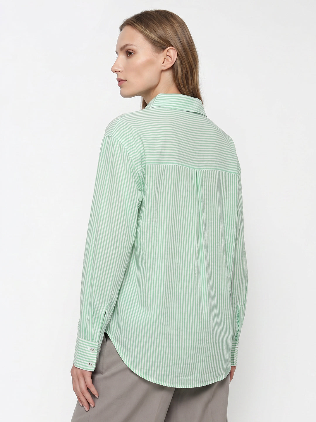 Women Mint/White Oversize Shirt