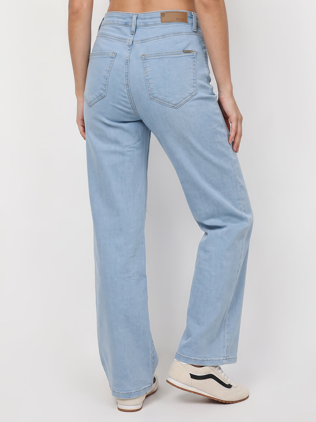 Women Light Blue Mid-Rise Straight Fit Jeans