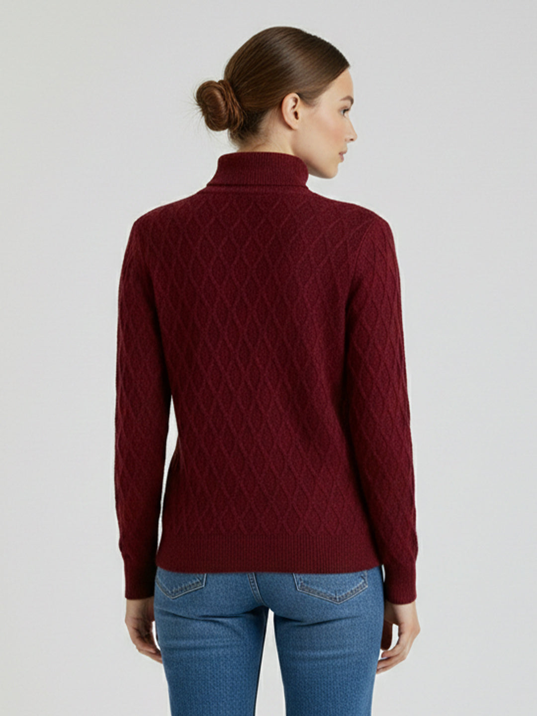 Women Maroon Slim Fit Sweater