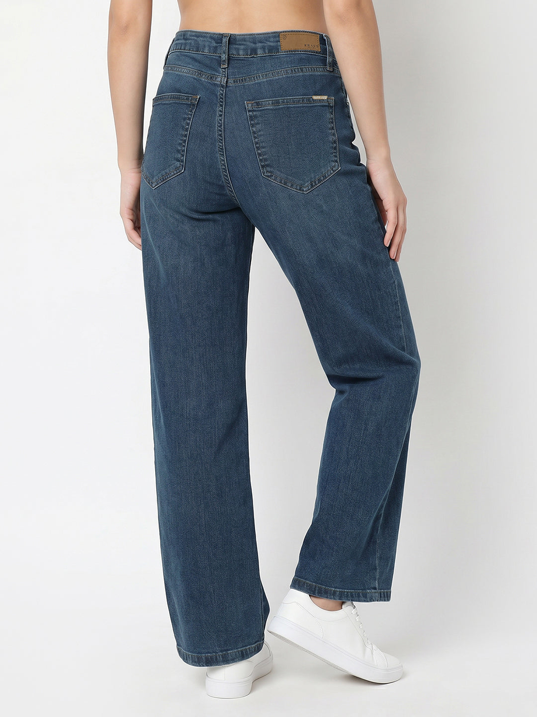 Women Blue High-Rise Straight Fit Jeans