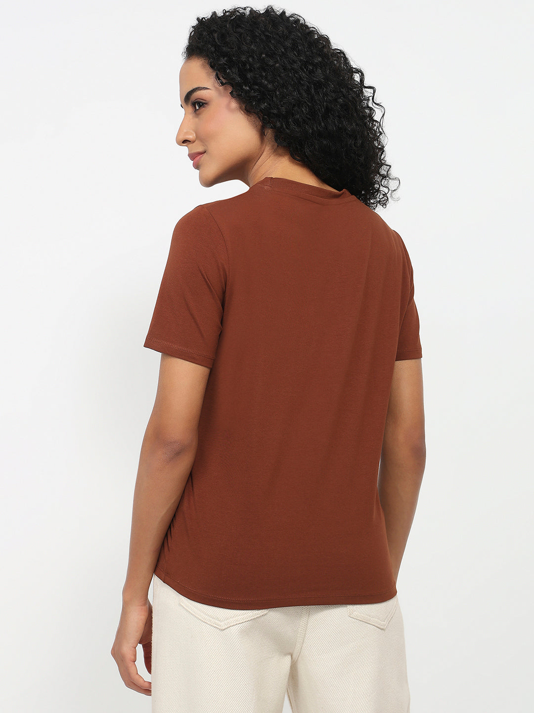 Women Sepia Graphic T-Shirt