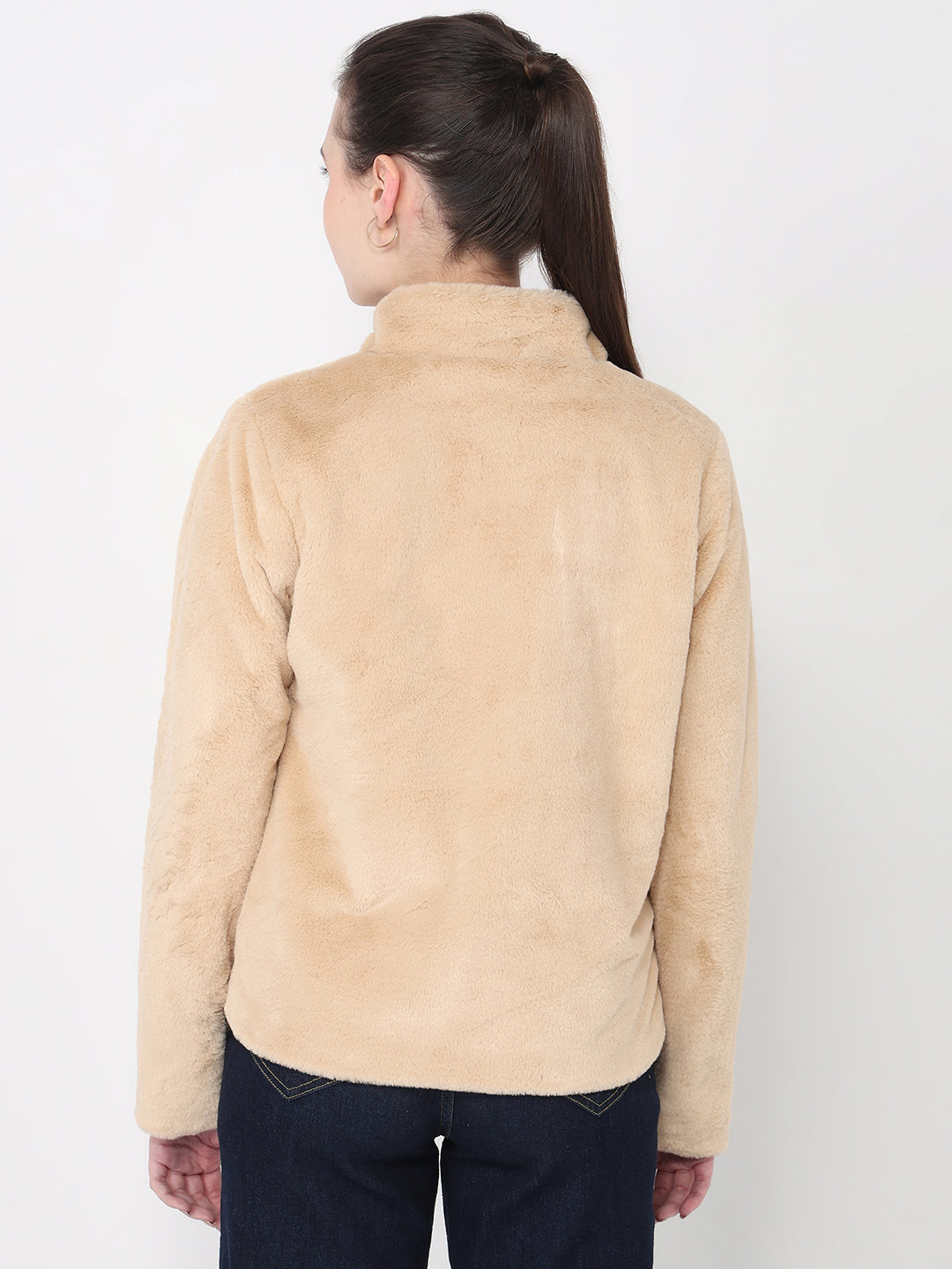 Women Beige Slim Fit Jacket
