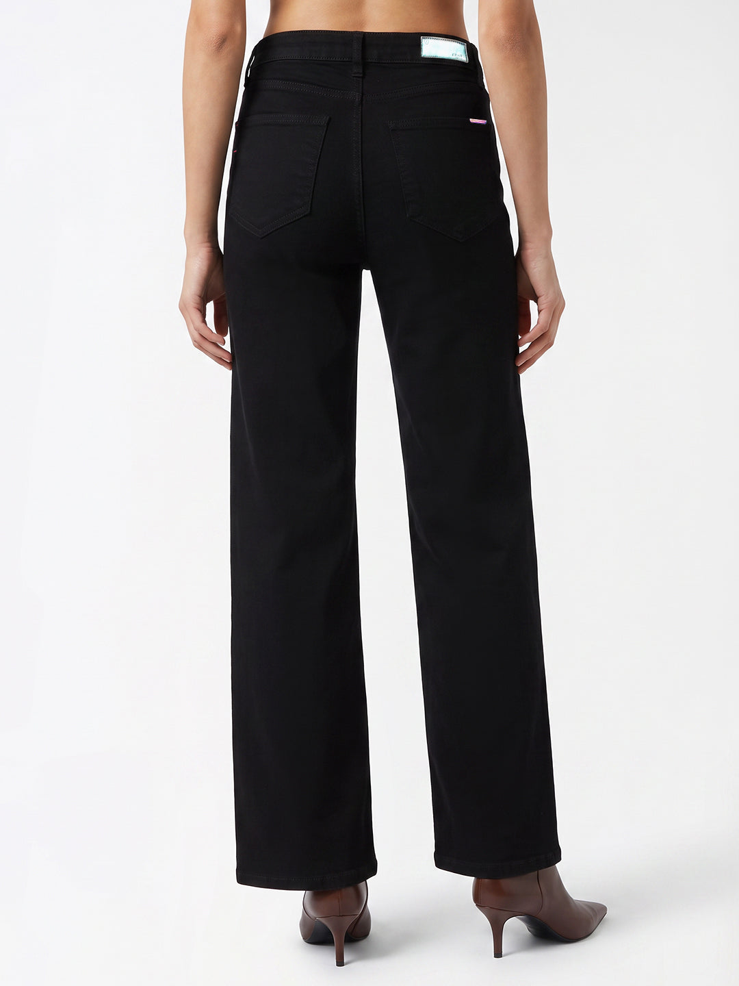 Women Black High-Rise Super Wide Leg Jeans