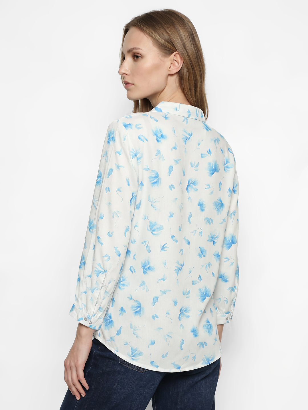 Women Blue Floral Shirt