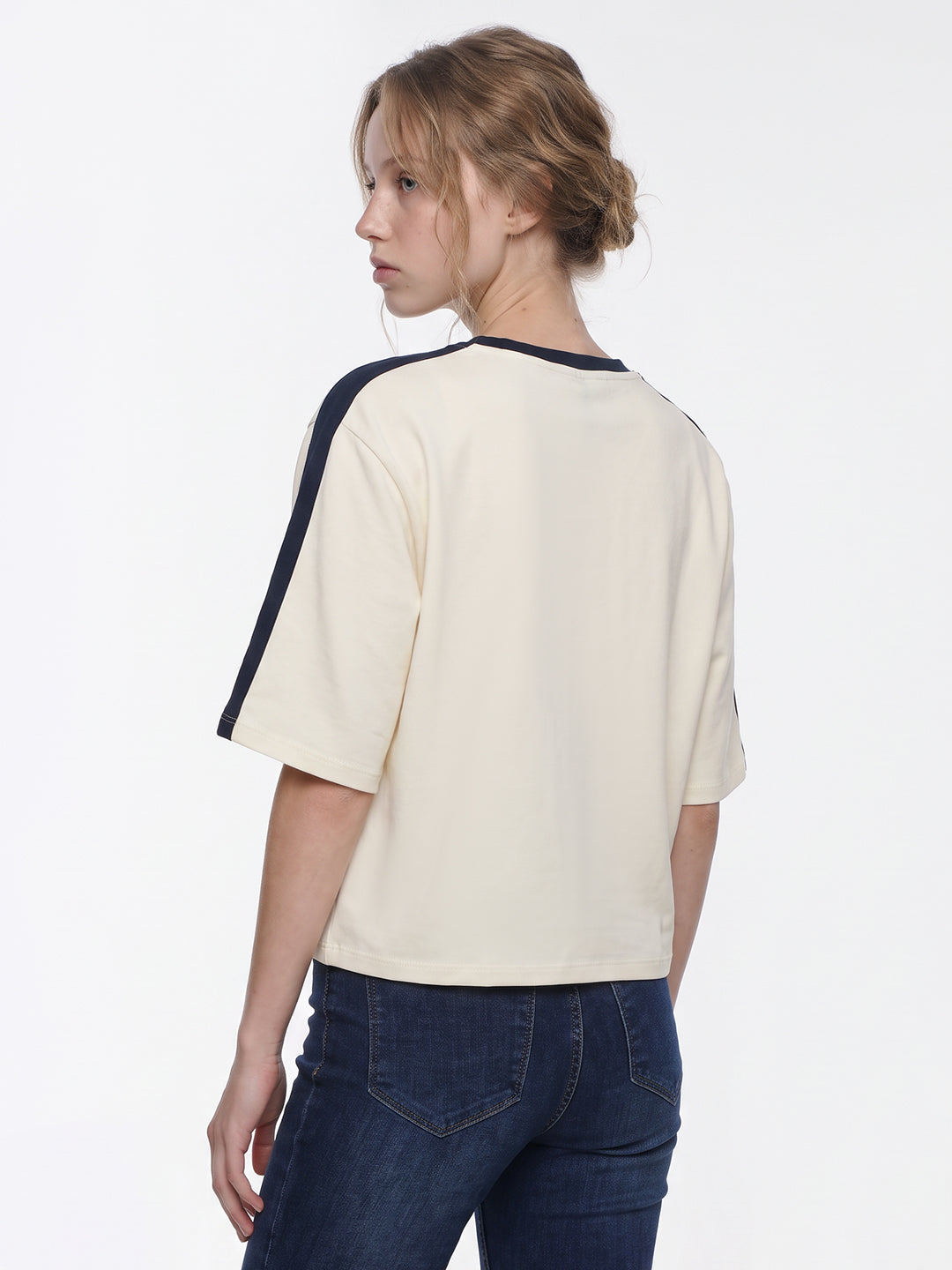 Ivory Graphic Crop Genz Tees