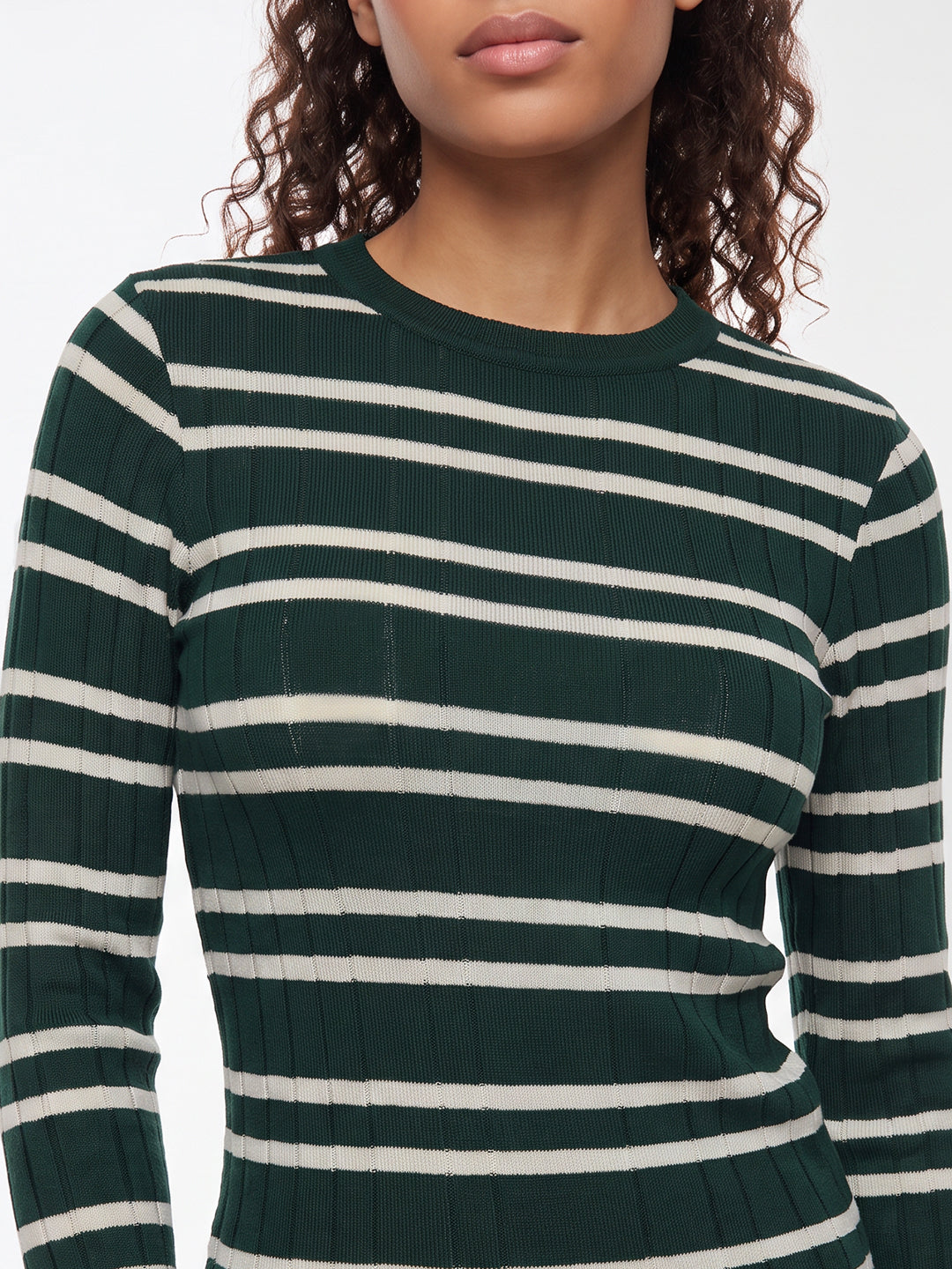 Bottle Green/Ivory Flat Knit