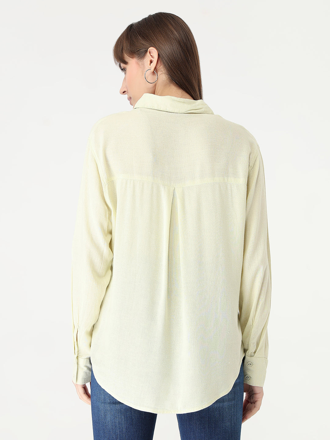 Women Light Lime Oversized Shirt