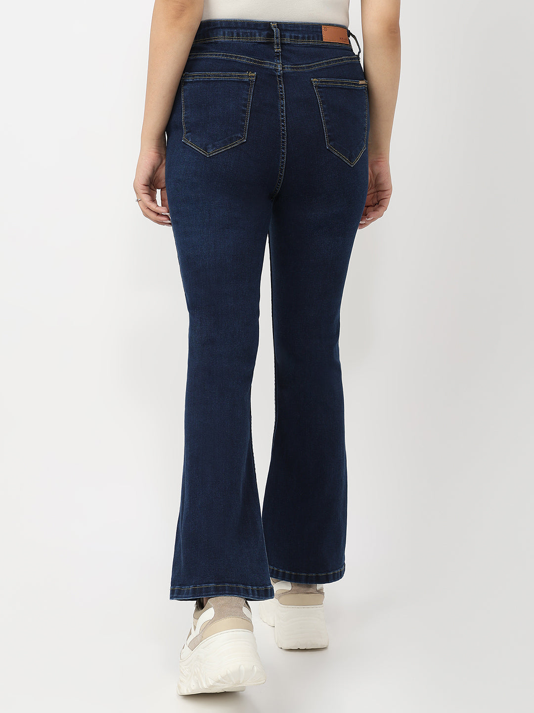 Women Blue Mini Flare Jeans